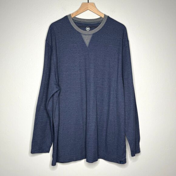 Monument Mens Thermal Shirt 3X Blue Gray‎ Waffle Knit Outdoors Hiking Utility - Picture 1 of 8